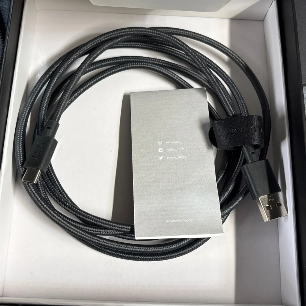 Native Union black Dock Wireless fast Charger optimal angle easy access & cable